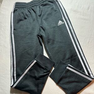 Adidas Kids Charcoal Joggers with White Stripes